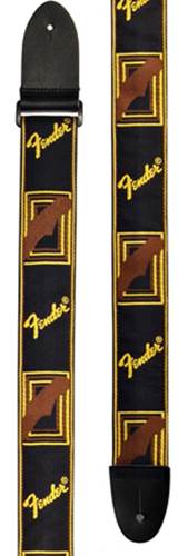 Fender Strap 2" Monogrammed Black/Yellow/Brown 