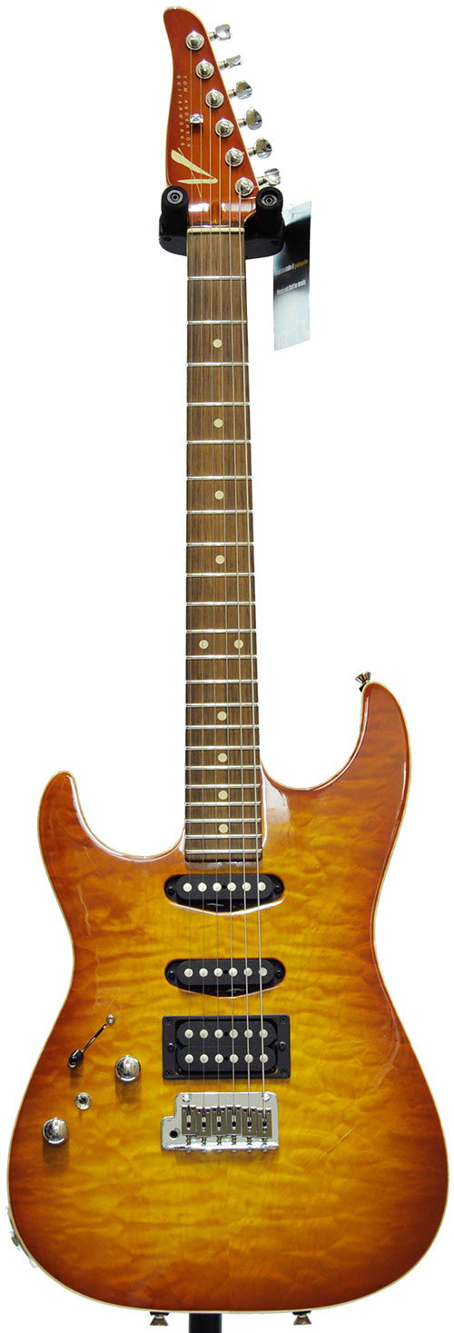 Tom Anderson HDT Hollow Drop Top w/Quilt LH Trans Amber Burst RW w/binding