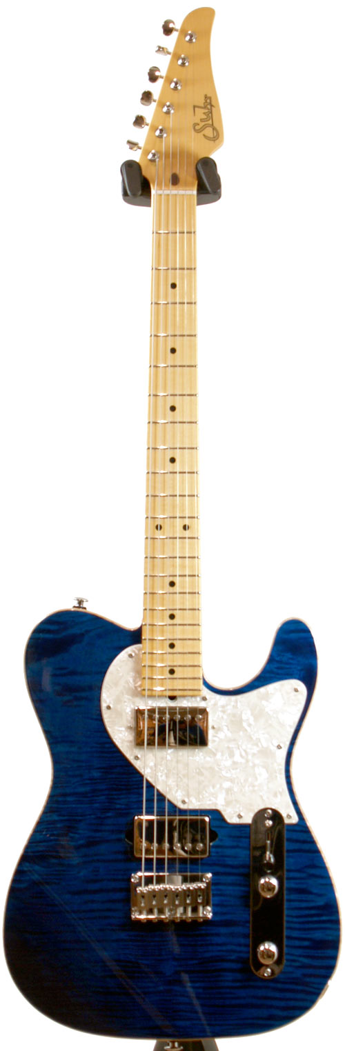 Suhr Classic T Trans Blue w/3/16 Flame Maple Top HH One Piece Maple Neck