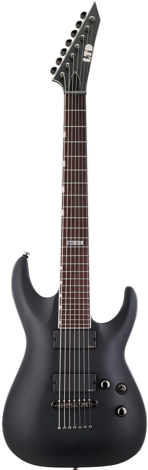 ESP LTD MH-417 BLKS Black Satin 7 String