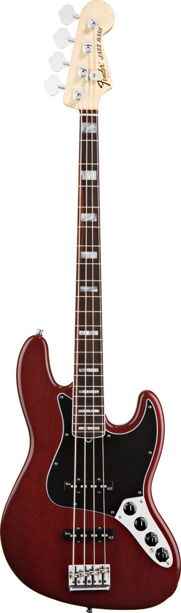 Fender American Deluxe Jazz Bass RW Wine Transparent