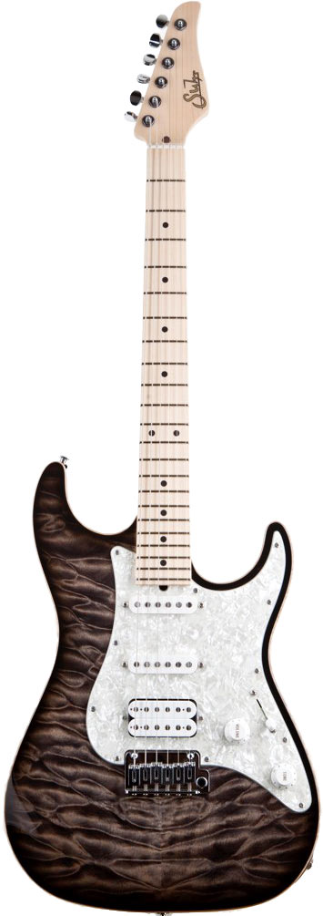 Suhr Pro Series S4 Quilt Top Trans Charcoal Burst