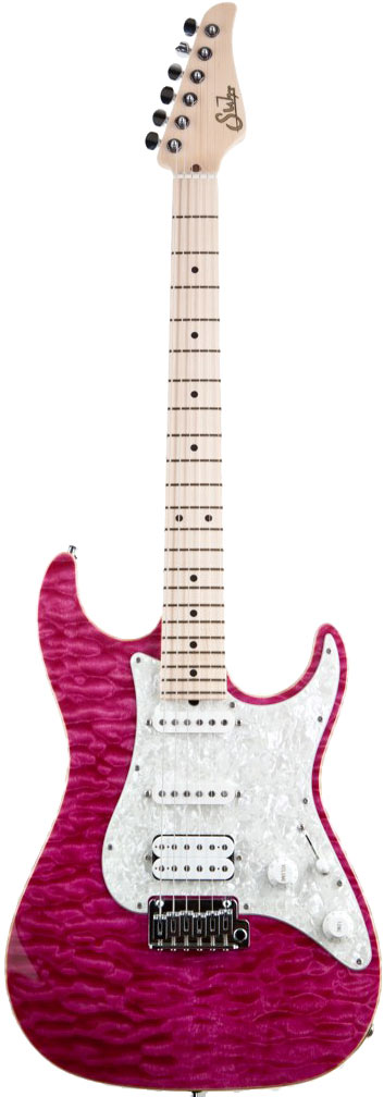 Suhr Pro Series S4 Quilt Top Magenta Pink Stain