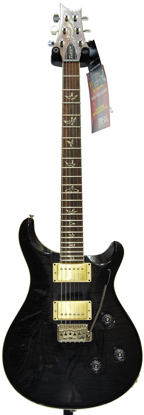 PRS 25th Anniversary Custom 24 10 Top Birds Smoked Black Slate Standard Neck
