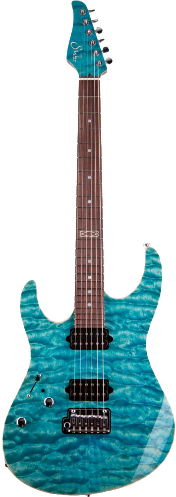Suhr Modern Bahama Blue Quilt HH Mahogany/Pau Ferro LH #12097