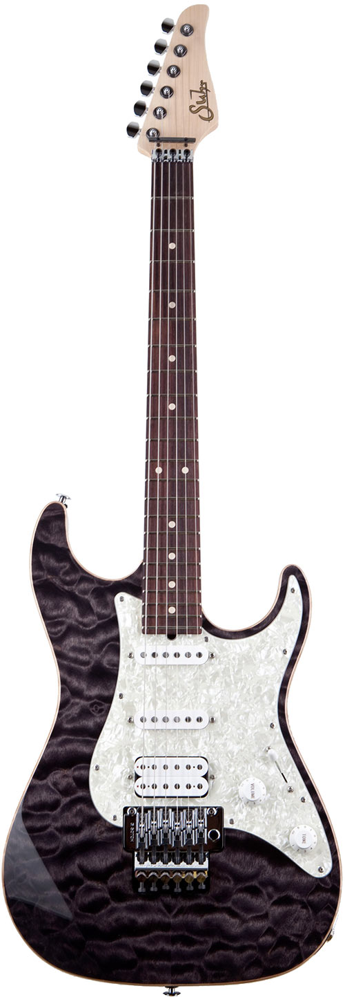 Suhr Pro Series S5 Quilt Top HSS Trans Black Floyd Rose RW