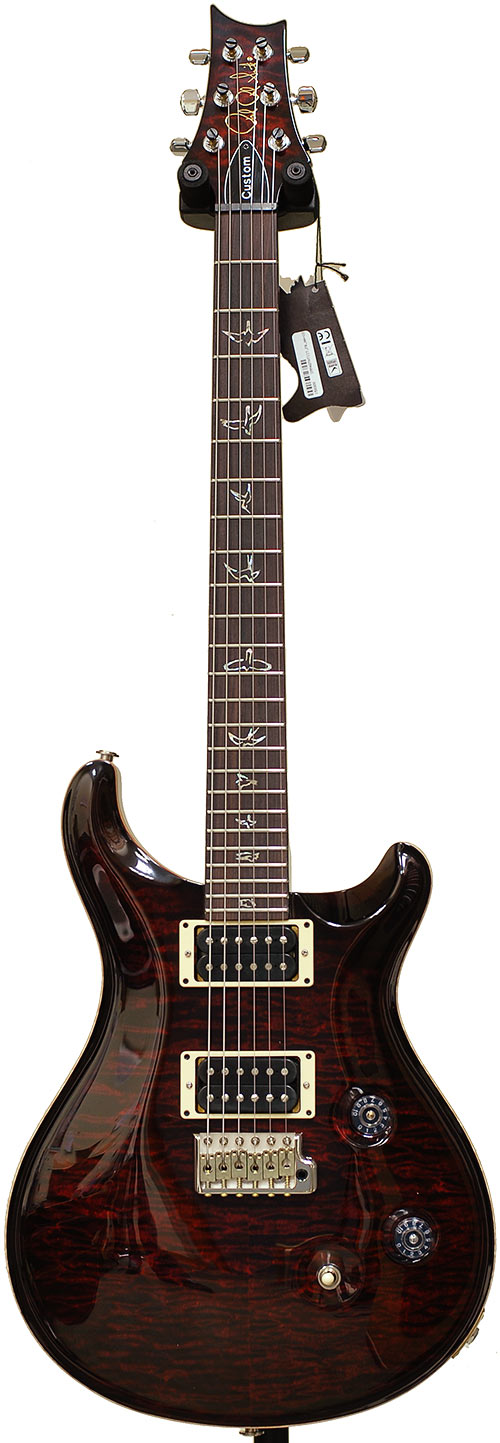 PRS Custom 24 10 Top Fire Red Matching Headstock Birds