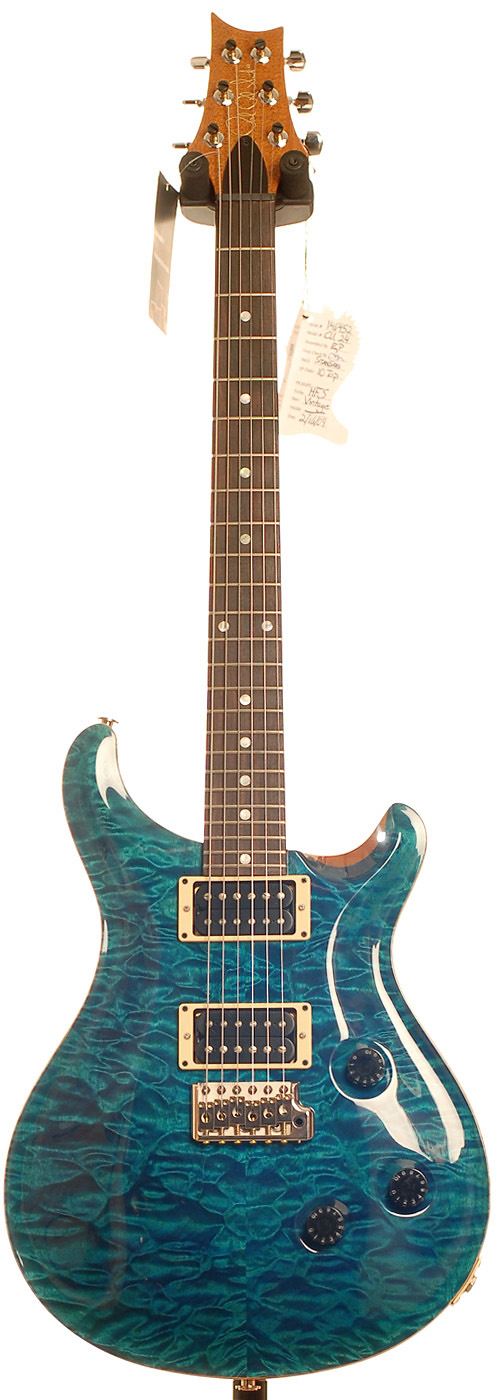 PRS Custom 24 Blue Matteo Quilt 10 Top Moons | guitarguitar