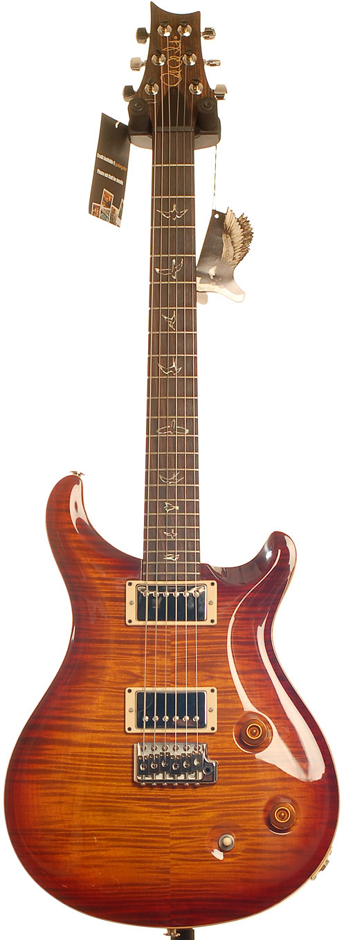 PRS Custom 22 Dark Cherry Sunburst 10 Top Birds Indian Rosewood Neck Trem