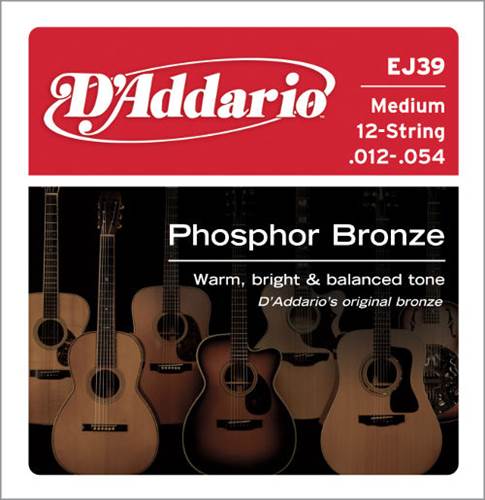 D'Addario EJ39 Medium 12 String Acoustic 12-52