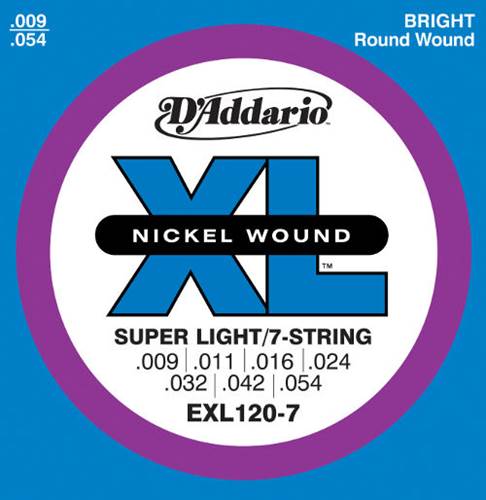 D'Addario EXL120-7 Super Light 7-String Electric 9-52