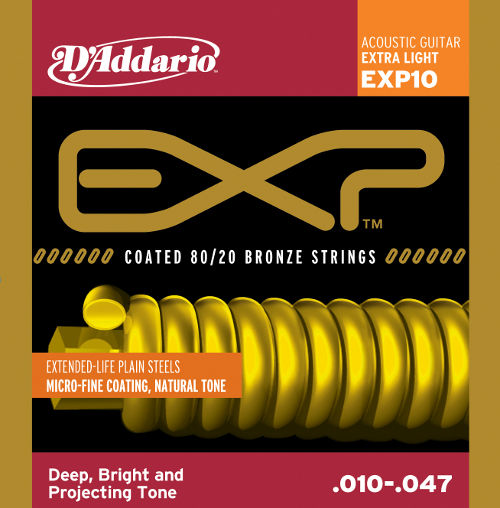 D'Addario EXP10 Extra Light Acoustic Strings - 10-47