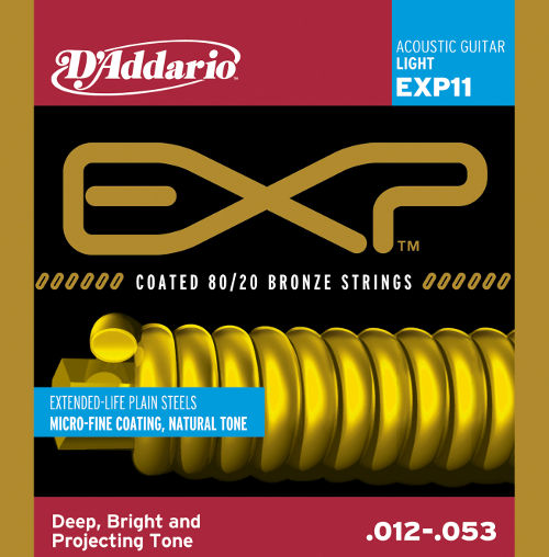 D'Addario EXP11 Light Acoustic Strings - 12-53