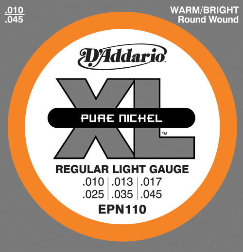 D'Addario EPN110 Pure Nickel Regular Light 10-45