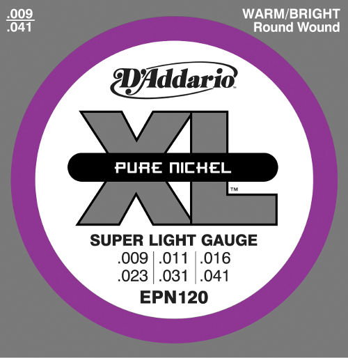 D'Addario EPN120 XL Pure Nickel Super Light 9-41