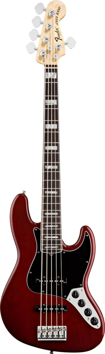 Fender American Deluxe Jazz Bass V RW Wine Transparent (Discontinued Model)