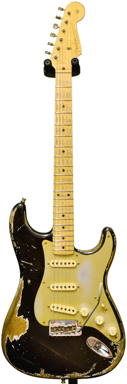 Fender Custom Shop Heavy Relic 56 Midboost Strat Montego Black