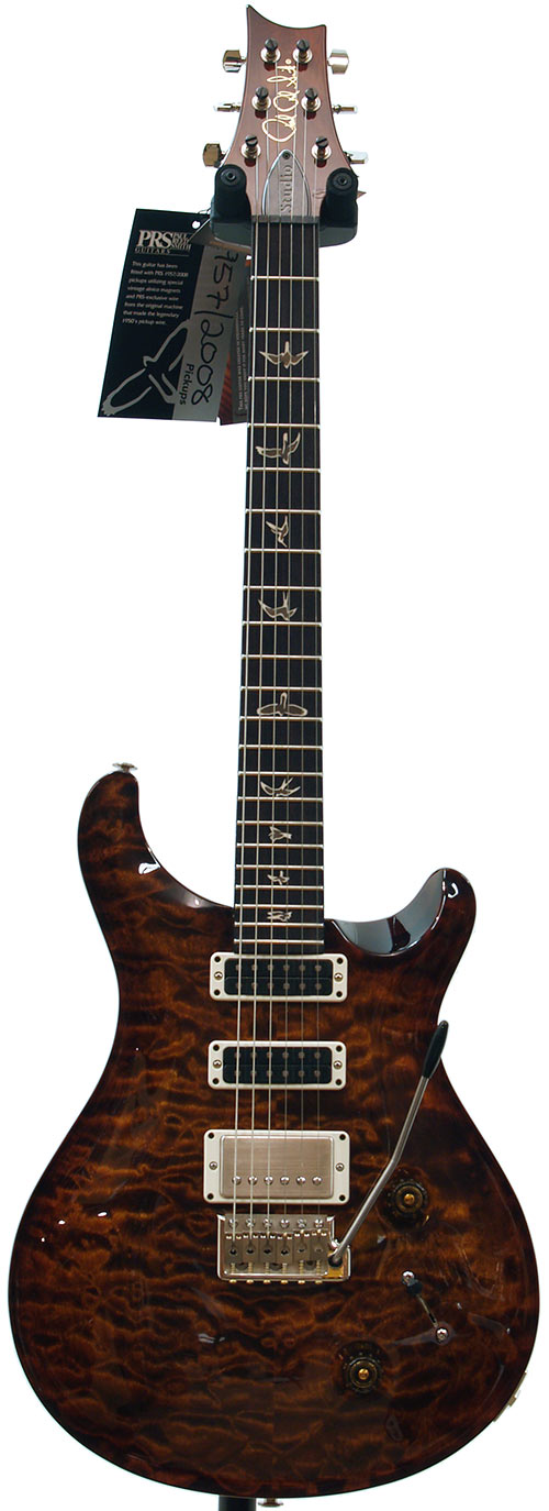 PRS Studio Black Gold 10 Top Quilt Pattern Thin Neck V12 Finish #174511