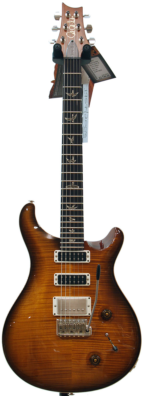 PRS Studio Amber Black Gold 10 Top Pattern Neck V12 Finish #175070