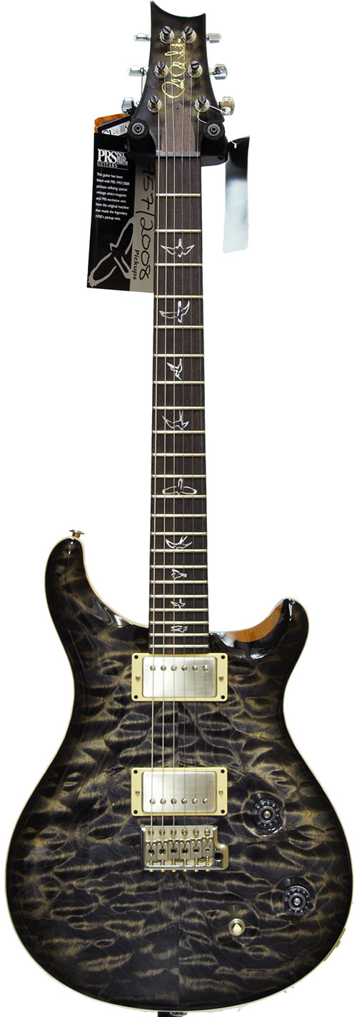 PRS Wood Library Dirty Dozen Custom 22 Charcoal Burst Quilt Top 10 of 12 Wide Fat #171929