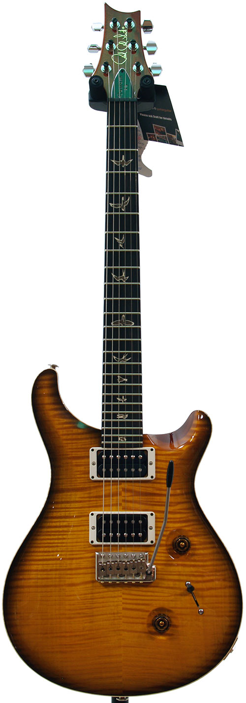 PRS Custom 24 Amber Black 10 Top Pattern Reg Neck V12 #173633