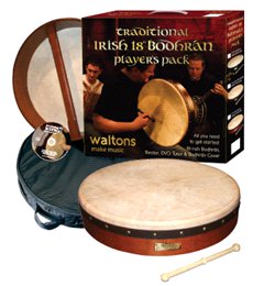 Waltons 18 Inch Classic Brown Bodhran Package