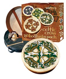 Waltons 18 Inch Gaelic Cross Bodhran Package