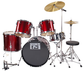Session Pro 5pc Acoustic Kit Wine Red