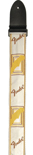 Fender Monogrammed Guitar Strap White/Brown/Yellow