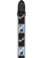 Fender Strap 2 inch Monogrammed Black/Light Grey/Blue