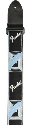 Fender Strap 2 inch Monogrammed Black/Light Grey/Blue