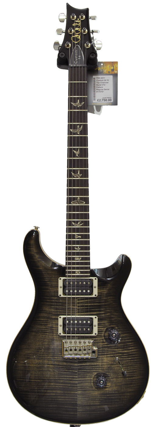 PRS Custom 24 10 Top Charcoal Burst V12 Pattern Regular #175757