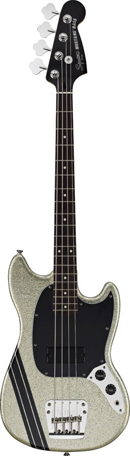 Squier Mikey Way Mustang Bass RW Large Flake Silver Sparkle