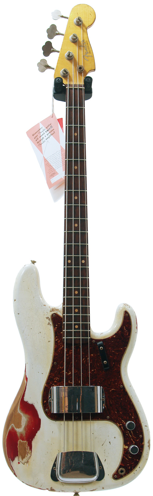 Fender Custom Shop 59 P Bass Heavy Relic Olympic White over Candy Apple Red RW #R64052