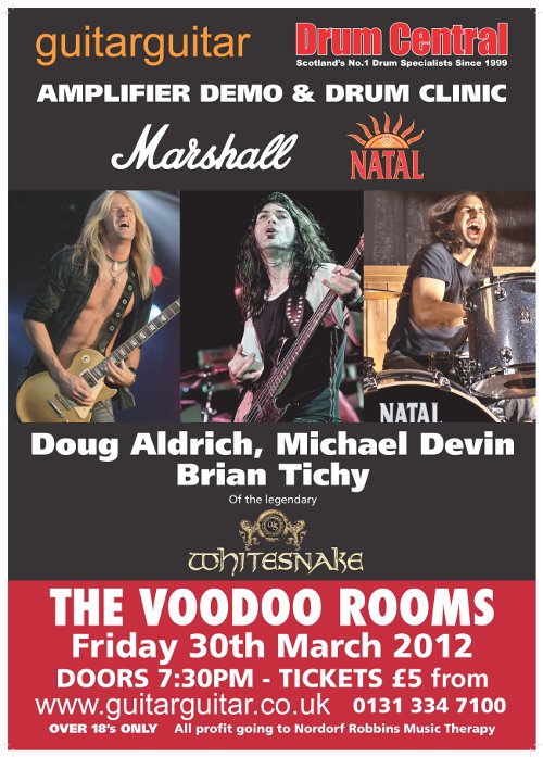 Tickets Marshall/Natal (Whitesnake) Demo Night Voodoo Rooms Edinburgh 30th March 2012