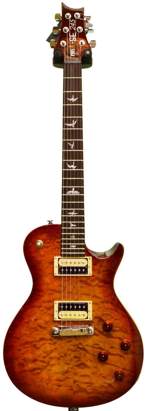 PRS SE 245 Deluxe Dark Cherry Sunburst Quilt