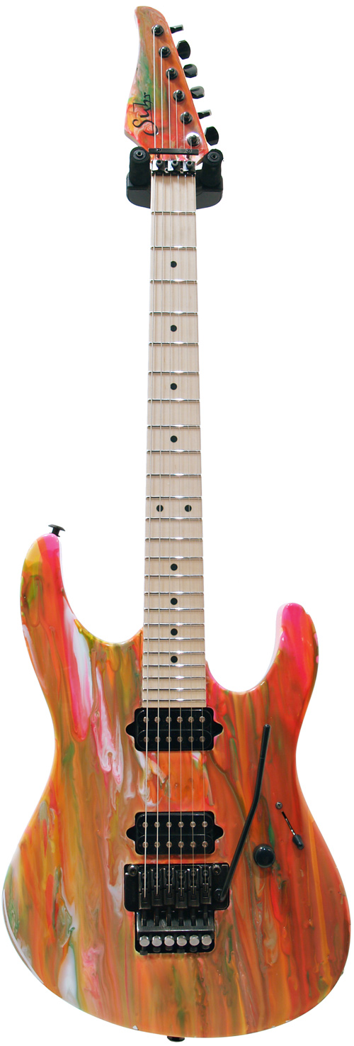 Suhr Limited Edition 80's Shred Machine Neon Drip Swamp Ash MN #19271