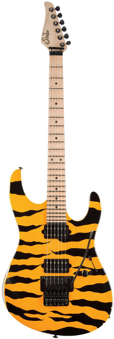 Suhr Limited Edition 80's Shred Machine Tiger Stripe/Yellow Swamp Ash MN #19298