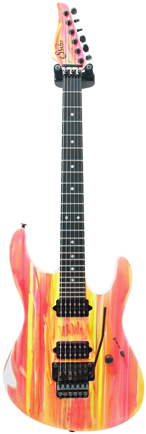 Suhr Limited Edition 80's Shred Machine Neon Drip Alder Ebony #19309