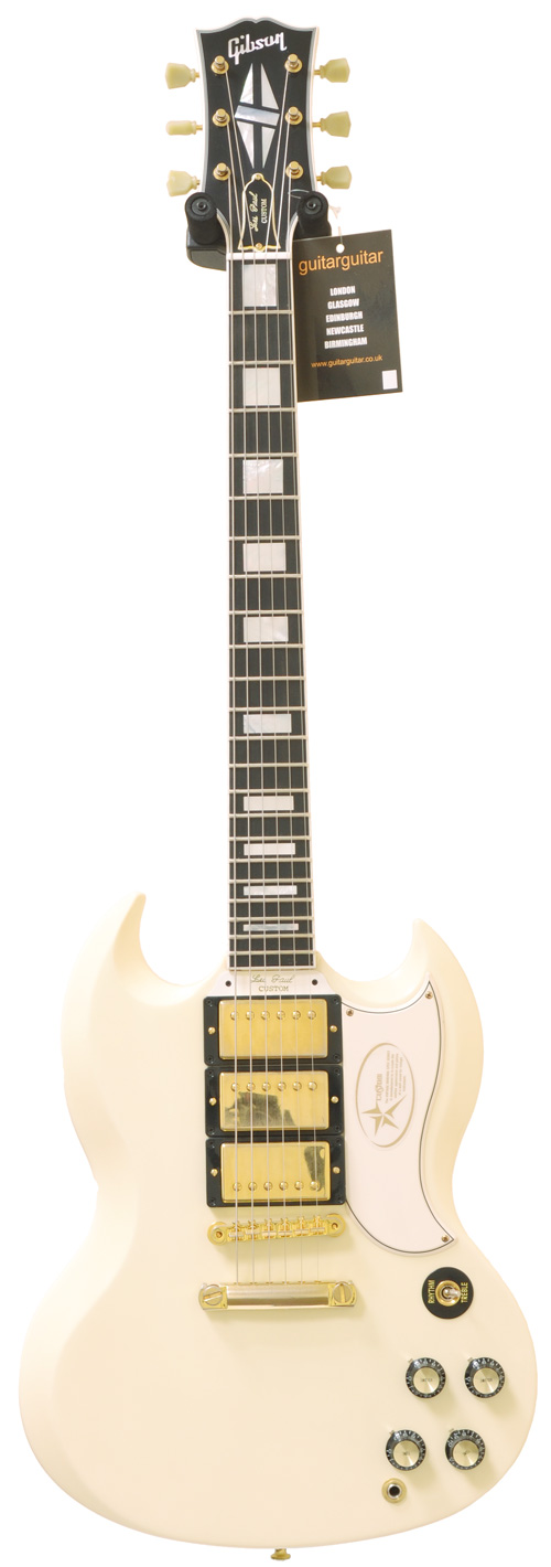 Gibson Custom Shop V.O.S SG Custom White 3 Pick Up Gold Hardware #010381 - Ex Demo