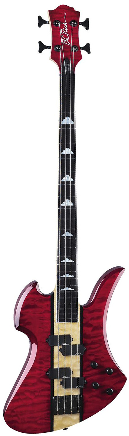 BC Rich Heritage Classic Mockingbird Bass Trans Red