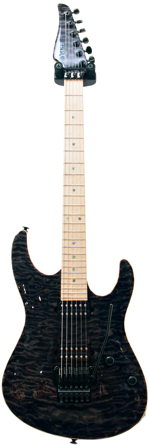 Suhr Modern Carve Top Trans Charcoal Alder/Quilt Maple MN #19375