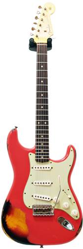 Fender Custom Shop 1960 Strat Relic Fiesta Red Over 3 Tone Sunburst #R69021