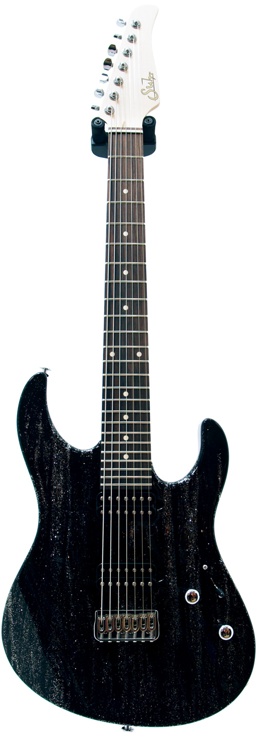 Suhr Modern 7 String Black/Silver Drip Alder RW #16279