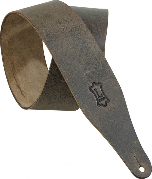 Levy's M17D 2.5 Inch Distressed Carving Leather Dark Brown 