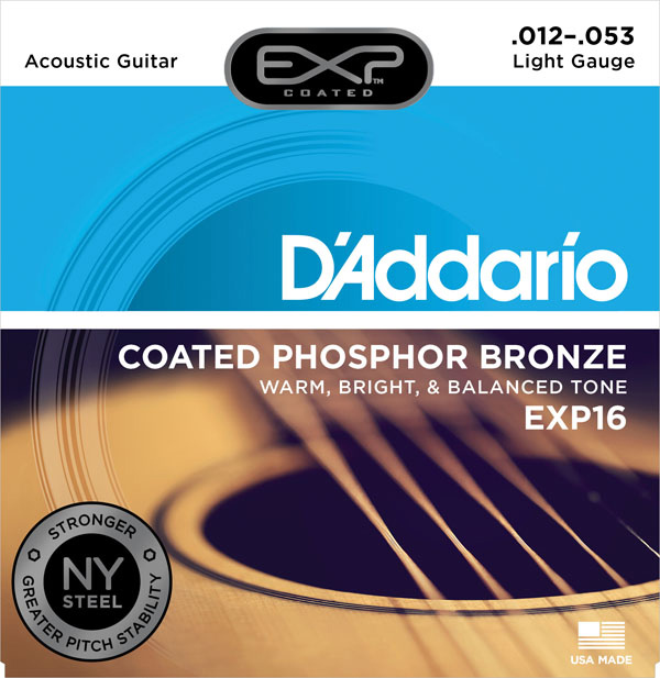 D'Addario EXP16 Coated Phosphor Bronze Light Acoustic 12-53