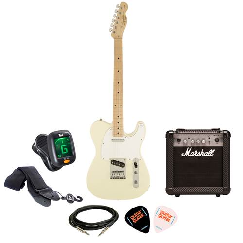 Squier Affinity Telecaster Arctic White w/ Marshall MG10CF Package