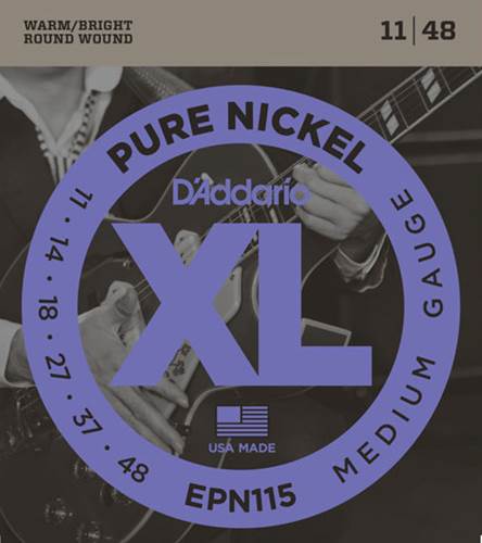D'Addario EPN115 Pure Nickel Blues/Jazz Rock Electric 11-48