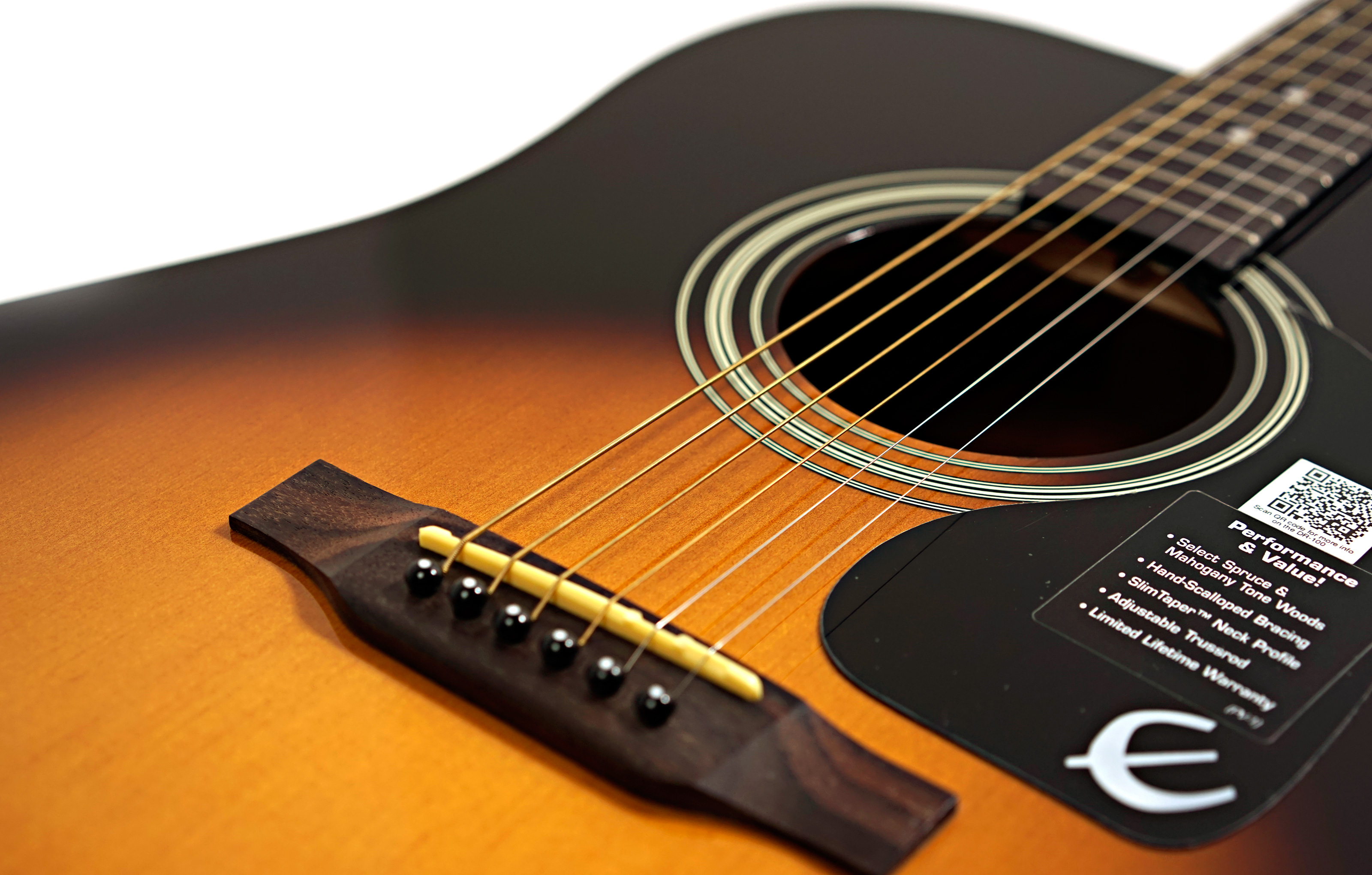 Epiphone DR-100 Vintage Sunburst Chrome Hardware