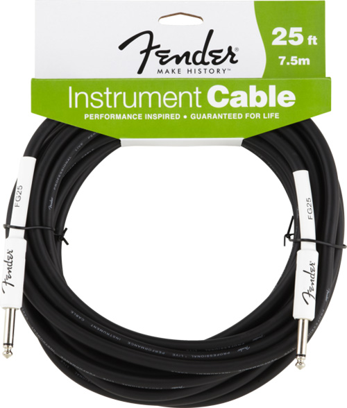 Fender FG25 Cable - 25ft/7.5m Instrument Performance Black